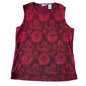 Laura Ashley Vintage Y2K Slinky Red and‎ Black Tank Size Small